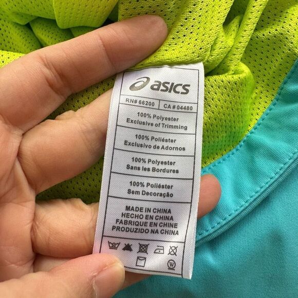 Asics Full Zip Lightweight Windbreaker Jacket Midlength Sky Blue XL Running - Picture 10 of 12